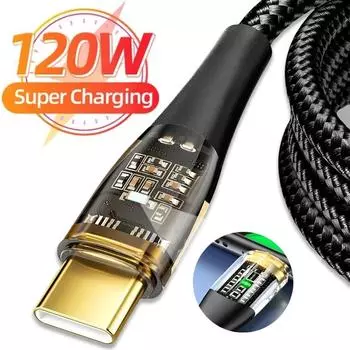 Новинка 2024 года, 120 Вт, кабель USB C, 6А, сверхбыстрая зарядка, зарядное устройство для телефона, кабель типа C для Samsung, Xiaomi, Huawei, Google, кабель USB Type-C для передачи данных 1m