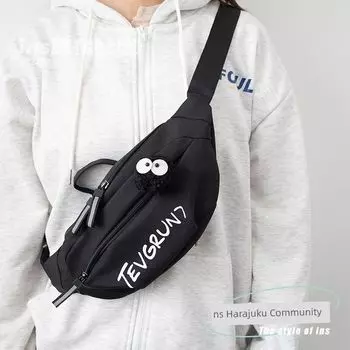 2024 New Arrival Fancy Crossbody Bag Men Lightweight Casual Small Bags Cycling Sports Waist Bag for Women Niche Style Trendy Black