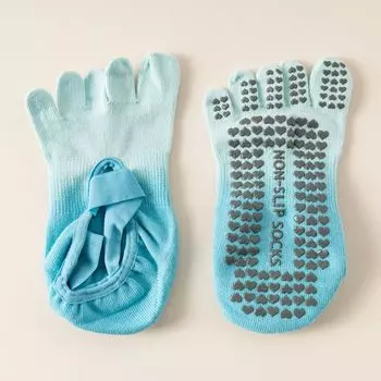 2024 New Arrival Five Finger Yoga Socks Professional Non Slip Women Spring and Summer Pilates Fitness Dance Pantyhose Strap Toe Socks 3301 five-finger yoga socks sky blue [1 pair]]
