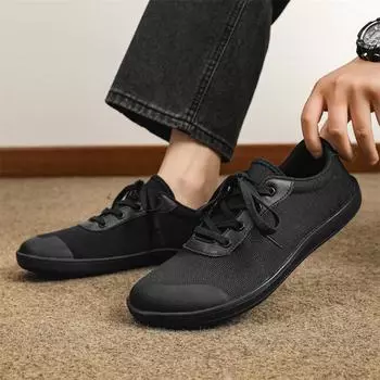 2024 New Arrival Men Casual Shoes Lace-Up All-match Mens Sneakers Brand Male Comfortable Vulcanize Shoe Breathable Male Flats 37 чёрный