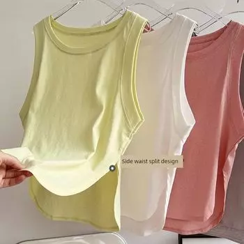 2024 New Arrival Sports Vest Women s Running Loose Blouse Breathable Training Sleeveless Workout Top Yoga Clothes Summer Bright yellow S