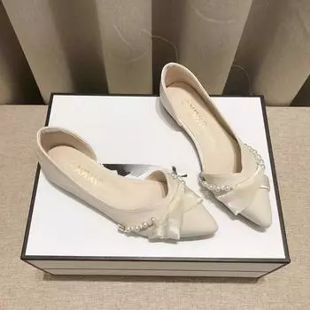 2024 Новое поступление Весна Осень Удобная повседневная ретро элегантная женская обувь с острым носком Небольшая дышащая обувь на плоской подошве 35 чёрный