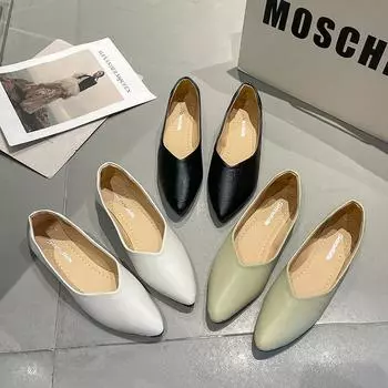 2024 New Arrival Spring Autumn Pointed Toe Comfortable Casual Retro Elegant Women s Shoes Shallow Mouth Breathable Flat Shoes 35