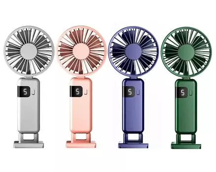 2024 New Arrival Wind Cooling Hand Mini Usb Fan Portable 5 Speed Personal Pocket Rechargeable Handheld with Hook белый