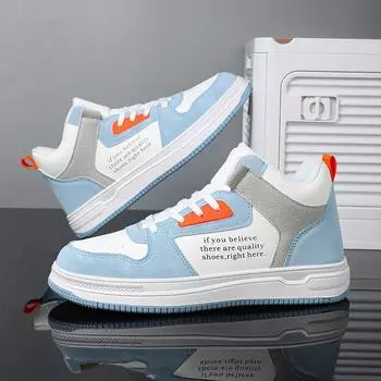 2024 new autumn and winter high-top board shoes versatile youth sports board shoes lightweight large-size men s board shoes 39