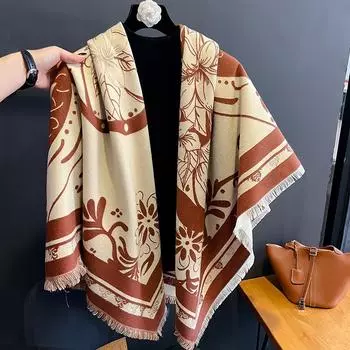 2024 Новые осенние и зимние квадратные шарфы Большие шали 132x134cm