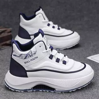 2024 new autumn high-top little white casual shoes men s trend youth versatile platform sports shoes heightening men s shoes 39