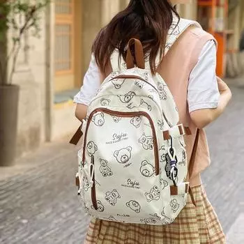 2024 new backpack girls Japanese fresh and cute campus backpack, fashion travel large-capacity backpack