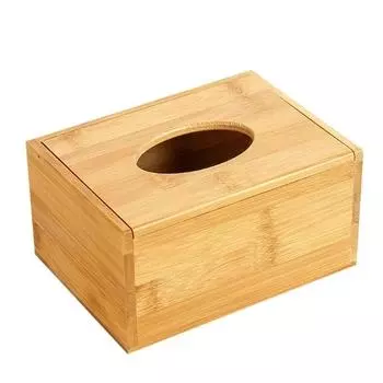2024 New Bamboo Tissue Box Holder Storage Paper Box Tissue Box Cover Car Wood Napkins Hol
