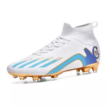 2024 new breathable football shoes student broken nails AG long nails Messi high-top football shoes youth men and women 31