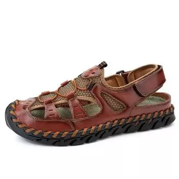 2024 new breathable non-slip walking hiking sandals men s new leather leisure sports men s shoes beach shoes sandals men 39