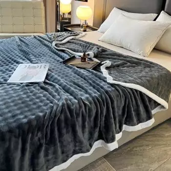 2024 New Bubble Milk Velvet Blanket Autumn and Winter Thickened Multifunctional Warm Blanket 100x150 120x200 Multi-size Bedding 100x150cm 1pcs