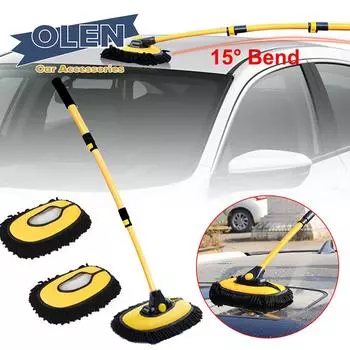 2024 New Car Cleaning Brush Car Wash Brush Telescoping Long Handle Cleaning Mop Chenille Broom Auto Accessories