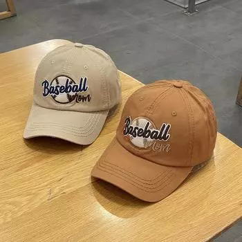 2024 новая пара бейсболка дети студенты кепка с буквами женское лицо маленький козырек мужской чёрный