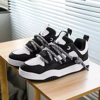 2024 New Couple Versatile Board Shoes Women s Small White Shoes Big Rope Men s Shoes Thick-soled Casual Student Bread Sports 36