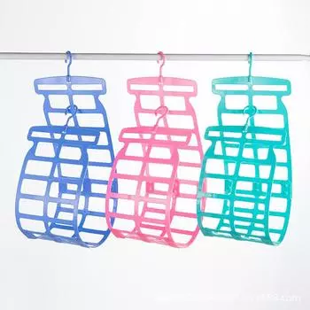 2024 New Creative Pillow Drying Rack, Hanging Hanger, Plastic Multi-functional Double Hook Drying Rack, Plush Toy Rack Clothes розовый