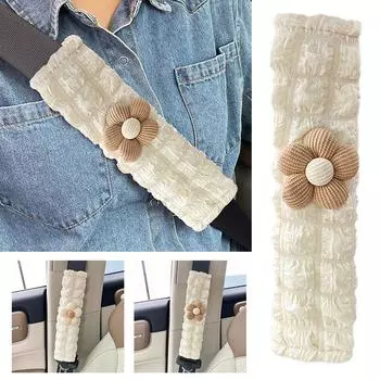 2024 New Cute Car Seat Belt Shoulder Cover Car Interior Soft Cute Anti-Stranglehold Cover Women s Protective J5K7
