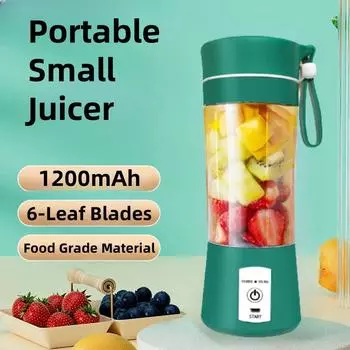2024 New Electric Wireless 380ML Small Juice Cup 6-Leaf Blades Fast Crush 1200mAh Battery Food-grade Material Household Juicer фиолетовый