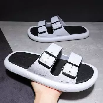 2024 new EVA pad home wear-resistant bathroom foreign trade slippers men s large size Korean version personalized summer wear soft bottom 40-41