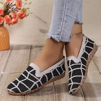 2024 New Fashion Casual Flat Shoes Women Single Shoes Spring and Summer Breathable Mesh Latex Insole Round Toe Shoes Plus 37 чёрный