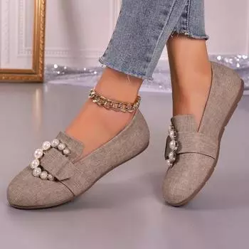 2024 Новая мода женские туфли с круглым носком, неглубокие слипоны, удобная и легкая верхняя одежда Женская обувь Zapatos 35 чёрный