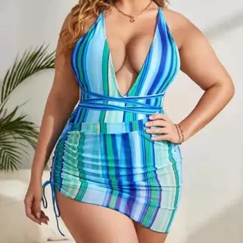 2024 Новая мода сексуальный висящий ремень полый бикини рюкзак бедра женский цельный купальник L