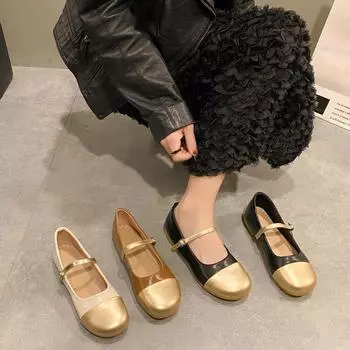 2024 Новая мода Весна Туфли Bean Туфли с мелким носком Женская обувь Женские туфли на плоской подошве 35