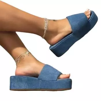 2024 new fashion summer thick-soled slippers simple beach slippers sandals womenshoes slippers women 36 чёрный