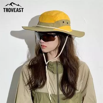 2024 Новые модные контрастные цветные шляпы-ведра для женщин, летние, для кемпинга, защиты от солнца, со шнурком, для мужчин 54-59cm