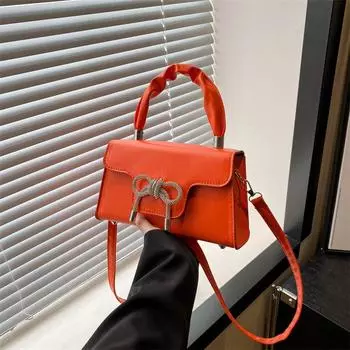 2024 new fashionable solid color bow casual simple commuting large capacity shoulder messenger bag handbag women чёрный