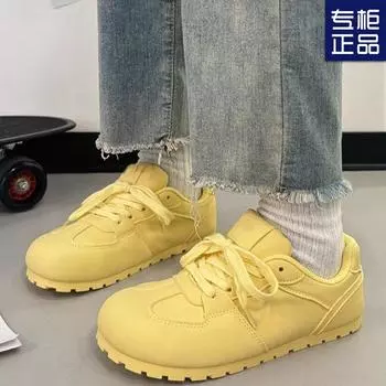 2024 new flat-bottomed puff German training shoes women s versatile trend thin-soled sports shoes casual ballet shoes board shoes women 35 лимонно-желтый