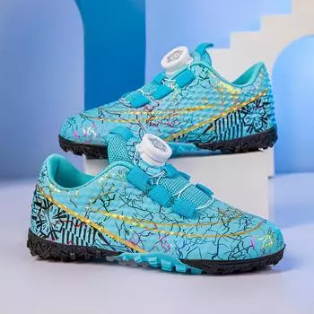 2024 new football shoes children s rotating buckle primary school boys and girls TF broken nails short nails competition training 31