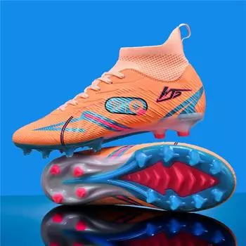 2024 new football shoes men s and women s TF students anti-skid competition children s adult long nails high top AG training 32