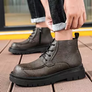 2024 new foreign trade 2025 hot-selling Martin boots autumn and winter thick-soled thickened men s outdoor casual tooling shoes 38 хаки