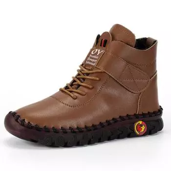 2024 New Fur Plush Thick Boots Women s Handmade Short Boots Ladies Retro Shoes Female Winter Waterproof Snow Boot Botas Mujer 35