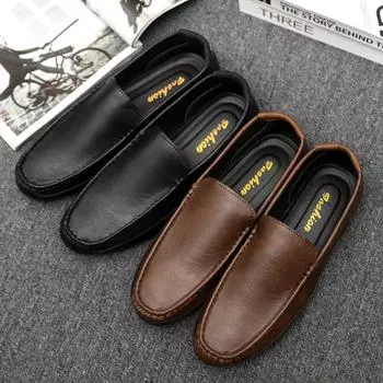 2024 New Genuine Leather Men Shoes Casual Luxury Brand Men Loafers Italian Moccasins Breathable Slip on Men Driving Shoes 39