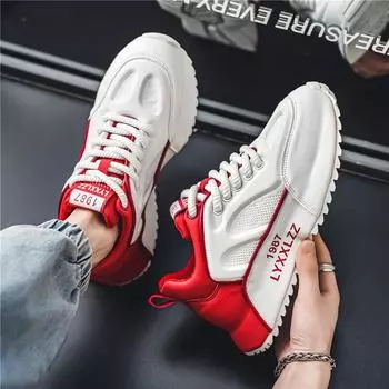 2024 new Guochao men s shoes fashion sports shoes platform-soled versatile casual shoes personalized bottom running dad trendy shoes 39