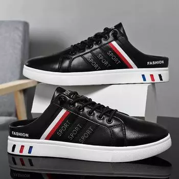 2024 New Half Slip-on Shoes Men Comfortable Flat Shoes Casual Men s Shoe Breathable Man Sneakers Comfortable Driving Loafers 39