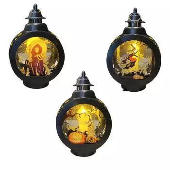 2024 New Halloween Decoration Fireplace Lamp Ghost Festival Decoration Transparent Wind Lamp Bar Atmosphere Decoration Supplies