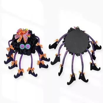 2024 New Halloween Decoration Multi-Legged Witch Wreath Hanging Party Dress Up Front Door Decoration Props