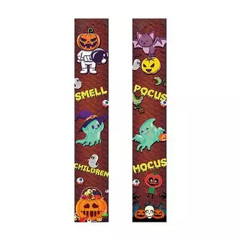 2024 New Halloween Porch Sign Banners Personalized Theme Party Couplet for Home Bar Haunted House Garden Decoration Props
