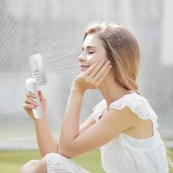 2024 New Handheld Charging Fan Cartoon Cute Student Charging Small Fan Portable Creative Mini USB Desktop Office Fan Pocket Fans розовый