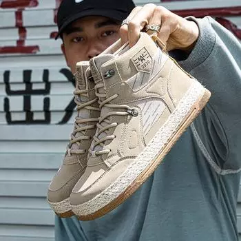 2024 New High Quality Men s Boots Trendy Street Men s Retro Platform Boots Outdoor Casual Men s Versatile Shoes Sapato Masculino 39 чёрный