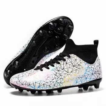 2024 new high-top football shoes, broken nails and long nails, colorful and bright youth adult training ball football shoes 35