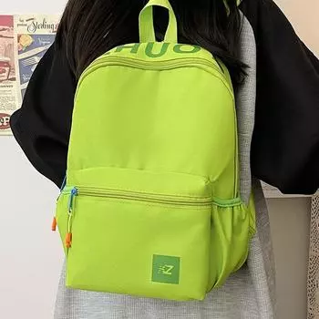 2024 new high-value ins schoolbag college student solid color Korean version backpack junior high school student backpack Small розовый