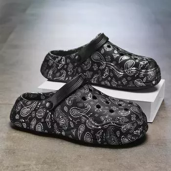 2024 new hole shoes men s summer wear hollow breathable bag head slippers large size dual-purpose beach sandals 40 белый