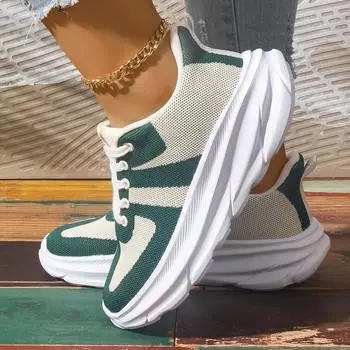 2024 New Hot Selling Women Vulcanized Shoes Color Matching Mesh Breathable and Comfortable Lace Up Women Shoes Zapatos Size36-43 36 серый