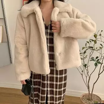 2024 новое пальто из искусственного меха ягненка для женщин, теплая плюшевая утолщенная хлопковая куртка, средняя и длинная верхняя часть для женщин S