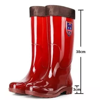 2024 New in Warm Knee-High Industrial Rubber Boots Slip Resistant Recyclable Insole Long Rubber Boots As a Pair 40 чёрный