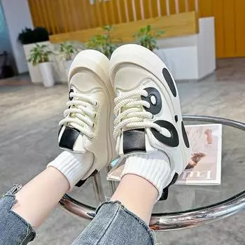 2024 новые интернет-знаменитости универсальные маленькие белые туфли женские на платформе спортивные повседневные туфли для скейтбординга весна и осень одиночные туфли для студентов 35 белый